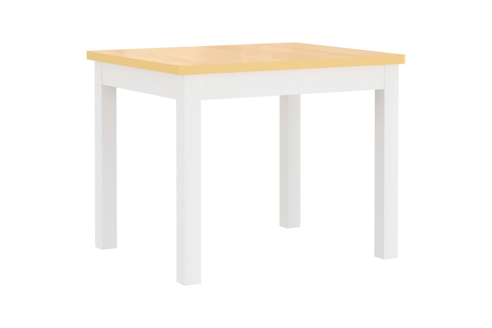 3-delers bord- og stolsett for barn hvit og beige MDF - Hvit - Møbler - Barnemøbler - Barnebord