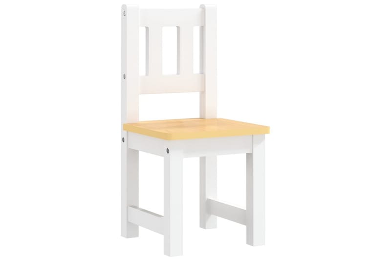 3-delers bord- og stolsett for barn hvit og beige MDF - Hvit - Møbler - Barnemøbler - Barnebord
