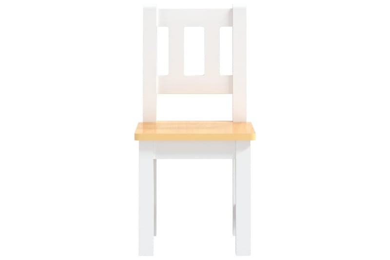 3-delers bord- og stolsett for barn hvit og beige MDF - Hvit - Møbler - Barnemøbler - Barnebord