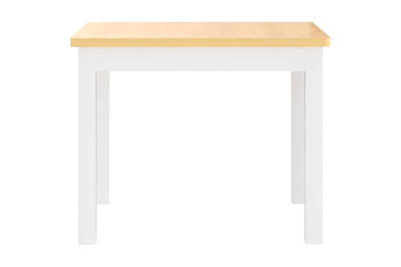 3-delers bord- og stolsett for barn hvit og beige MDF - Hvit - Møbler - Barnemøbler - Barnebord