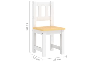 3-delers bord- og stolsett for barn hvit og beige MDF - Hvit - Møbler - Barnemøbler - Barnebord