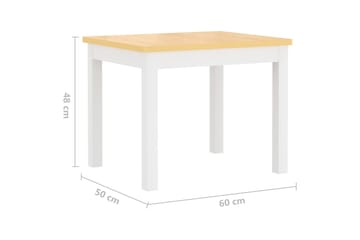3-delers bord- og stolsett for barn hvit og beige MDF - Hvit - Møbler - Barnemøbler - Barnebord