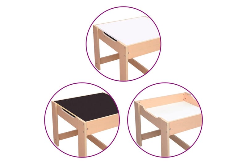 Barnebord med 2 stoler MDF - Brun - Møbler - Barnemøbler - Barnebord