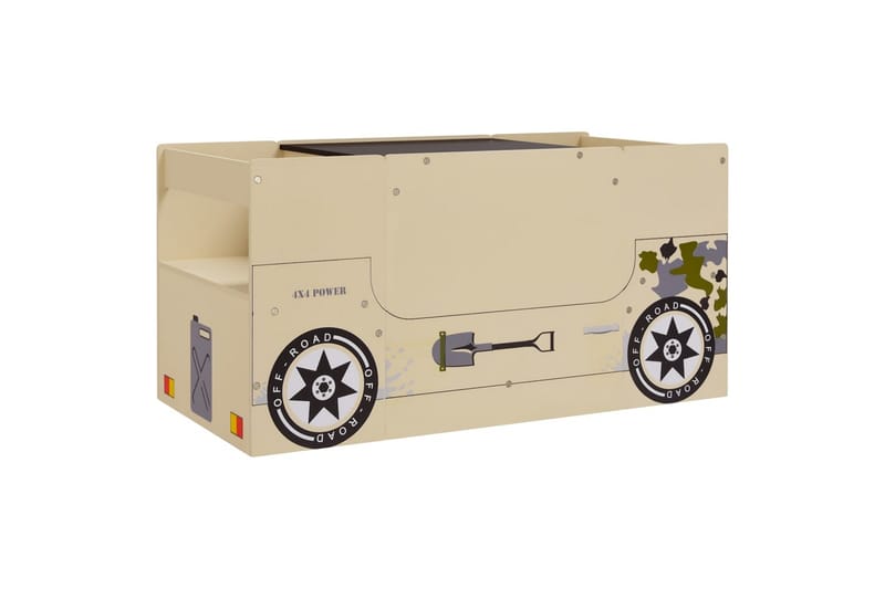 Barnebord og stolsett 3 deler terrengbildesign MDF - Beige - Møbler - Barnemøbler - Barnebord