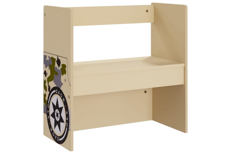 Barnebord og stolsett 3 deler terrengbildesign MDF - Beige - Barnebord