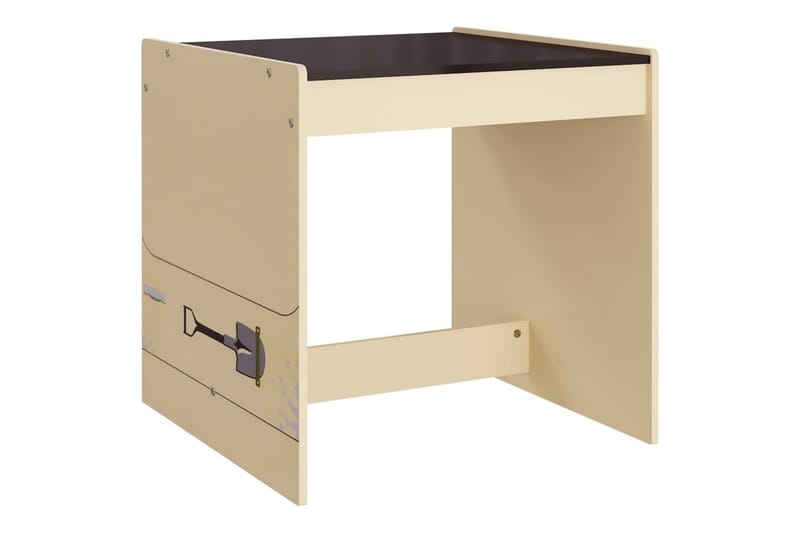 Barnebord og stolsett 3 deler terrengbildesign MDF - Beige - Barnebord