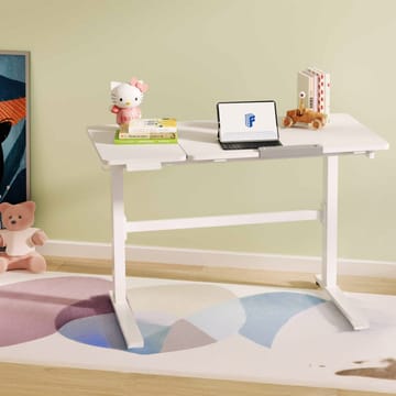 Barneskrivebord HOME4YOU Ergo Kid med 1 motor 112x60x56-80 cm hvit - Hvit - Møbler - Barnemøbler - Barnebord - Skrivepult barn