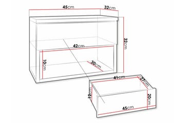 Carbost Barne Skap 32 cm - Antrasitt - Møbler - Barnemøbler - Barnebord - Nattbord barn