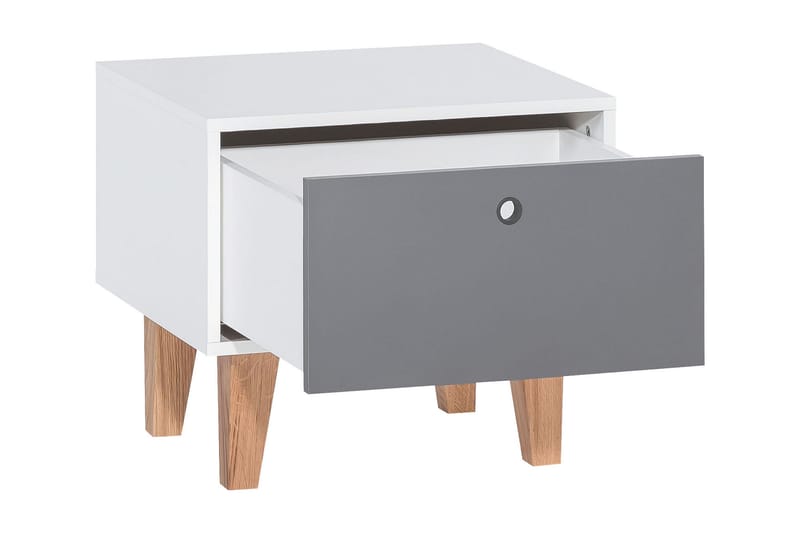 Concept Nattbord Hvit/Natur - Hvit/Mørkegrå/Tre/natur - Møbler - Barnemøbler - Barnebord - Nattbord barn