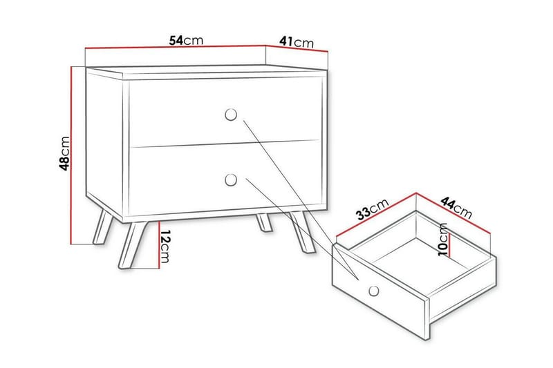 Emyvale Barnsengbord 48 cm - Svart - Møbler - Barnemøbler - Barnebord - Nattbord barn