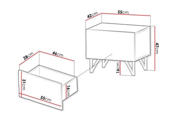 Glenndale Barnsengbord 47 cm - Svart - Møbler - Barnemøbler - Barnebord - Nattbord barn