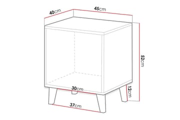 Juniskär Barnesengebord 52 cm - Svart - Møbler - Barnemøbler - Barnebord - Nattbord barn