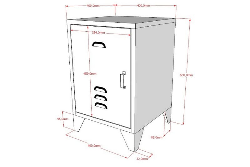 Nattbord Bronxx Olivengrønn - Olivengrønn - Møbler - Barnemøbler - Barnebord - Nattbord barn