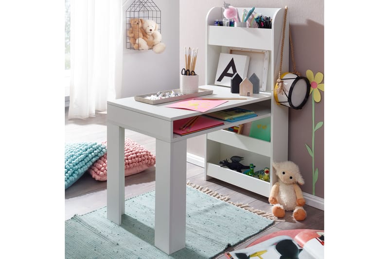 Wilhem Barneskrivebord 90 cm Rektangulær - Hvit - Skrivepult barn