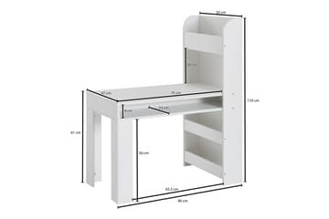 Wilhem Barneskrivebord 90 cm Rektangulær - Hvit - Møbler - Barnemøbler - Barnebord - Skrivepult barn