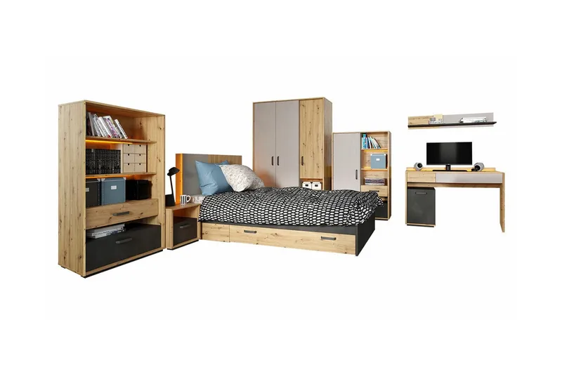 Rathmore Møbelsett For Barnerommet, Svart