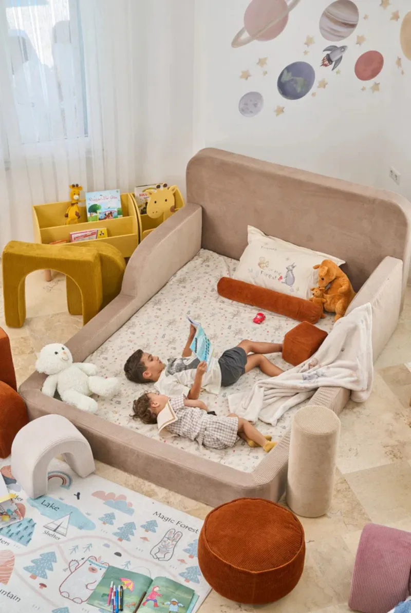 Barneseng Atelier Del Sofa Funbed Double (115 x 90 x 210 cm) Beige - Beige - Møbler - Barnemøbler - Barneseng & Juniorseng