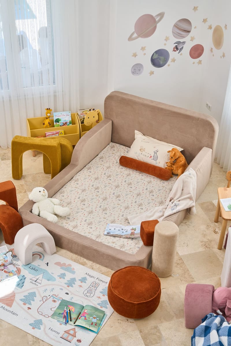 Barneseng Atelier Del Sofa Funbed Double (115 x 90 x 210 cm) Beige - Beige - Møbler - Barnemøbler - Barneseng & Juniorseng