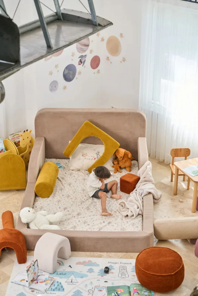 Barneseng Atelier Del Sofa Funbed Double (115 x 90 x 210 cm) Beige - Beige - Møbler - Barnemøbler - Barneseng & Juniorseng