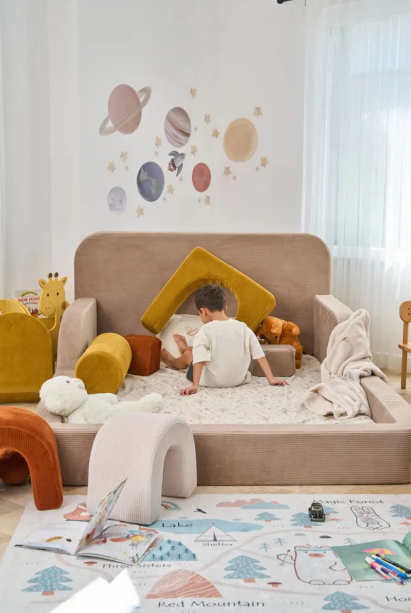 Barneseng Atelier Del Sofa Funbed Double (115 x 90 x 210 cm) Beige - Beige - Møbler - Barnemøbler - Barneseng & Juniorseng