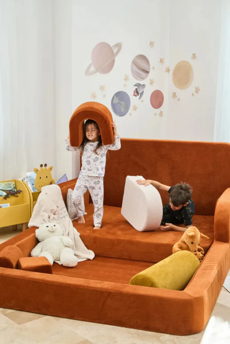 Barneseng Atelier Del Sofa Funbed Double (115 x 90 x 210 cm) Tile Red - Tile Red - Møbler - Barnemøbler - Barneseng & Juniorseng