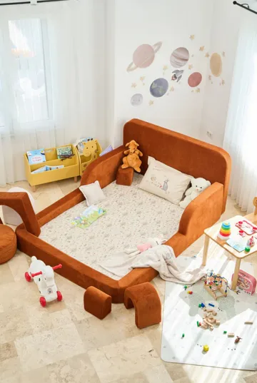 Barneseng Atelier Del Sofa Funbed Double (115 x 90 x 210 cm) Tile Red - Tile Red - Møbler - Barnemøbler - Barneseng & Juniorseng