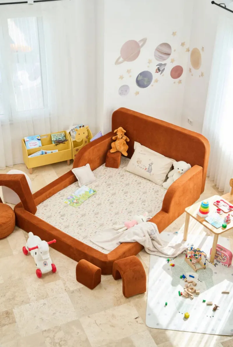 Barneseng Atelier Del Sofa Funbed Double (115 x 90 x 210 cm) Tile Red - Tile Red - Møbler - Barnemøbler - Barneseng & Juniorseng