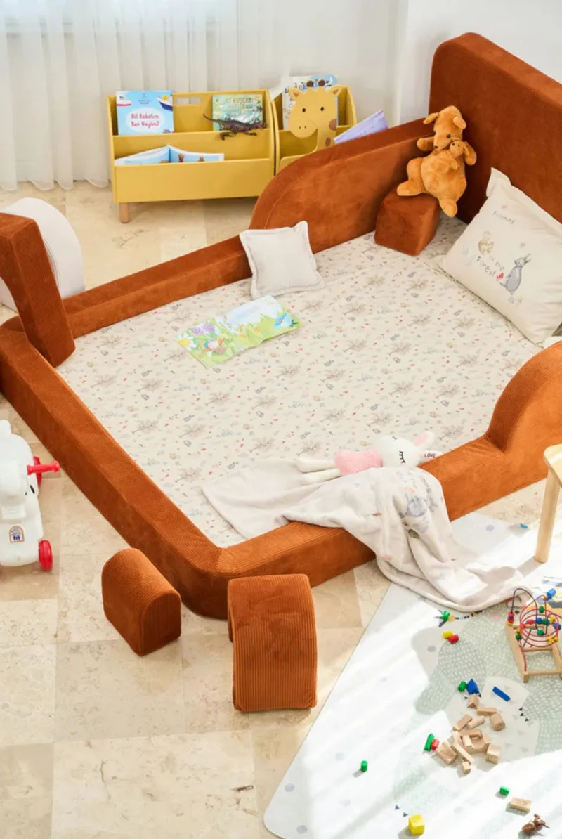 Barneseng Atelier Del Sofa Funbed Double (115 x 90 x 210 cm) Tile Red - Tile Red - Møbler - Barnemøbler - Barneseng & Juniorseng