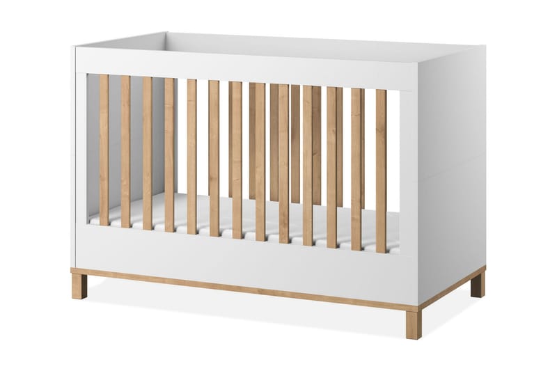 Altitude Sprinkelseng 60x120 cm Hvit/Tre/Natur - Ek/Hvit - Møbler - Barnemøbler - Barneseng & Juniorseng - Sprinkelseng