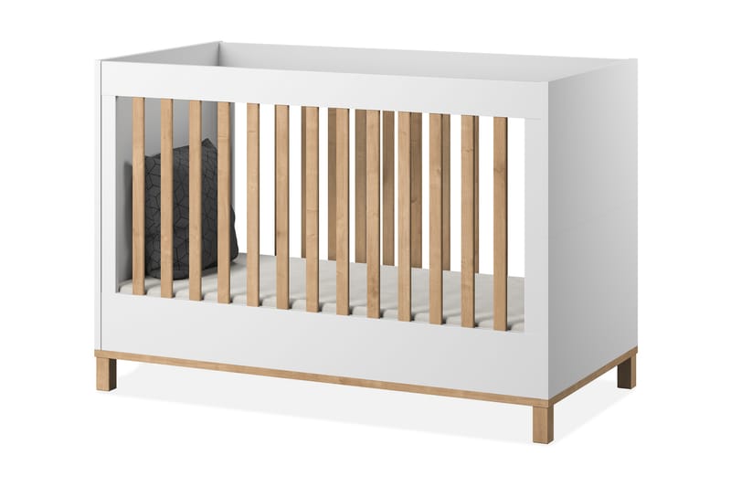 Altitude Sprinkelseng 70x140 cm Hvit/Tre/Natur - Ek/Hvit - Møbler - Barnemøbler - Barneseng & Juniorseng - Sprinkelseng