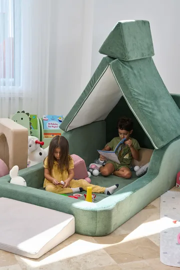 Barneseng Atelier Del Sofa Funbed Enkel (90 x 90 x 210 cm) Grønn - Grønn - Møbler - Barnemøbler - Barneseng & Juniorseng