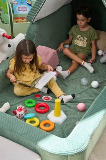 Barneseng Atelier Del Sofa Funbed Enkel (90 x 90 x 210 cm) Grønn - Grønn - Møbler - Barnemøbler - Barneseng & Juniorseng