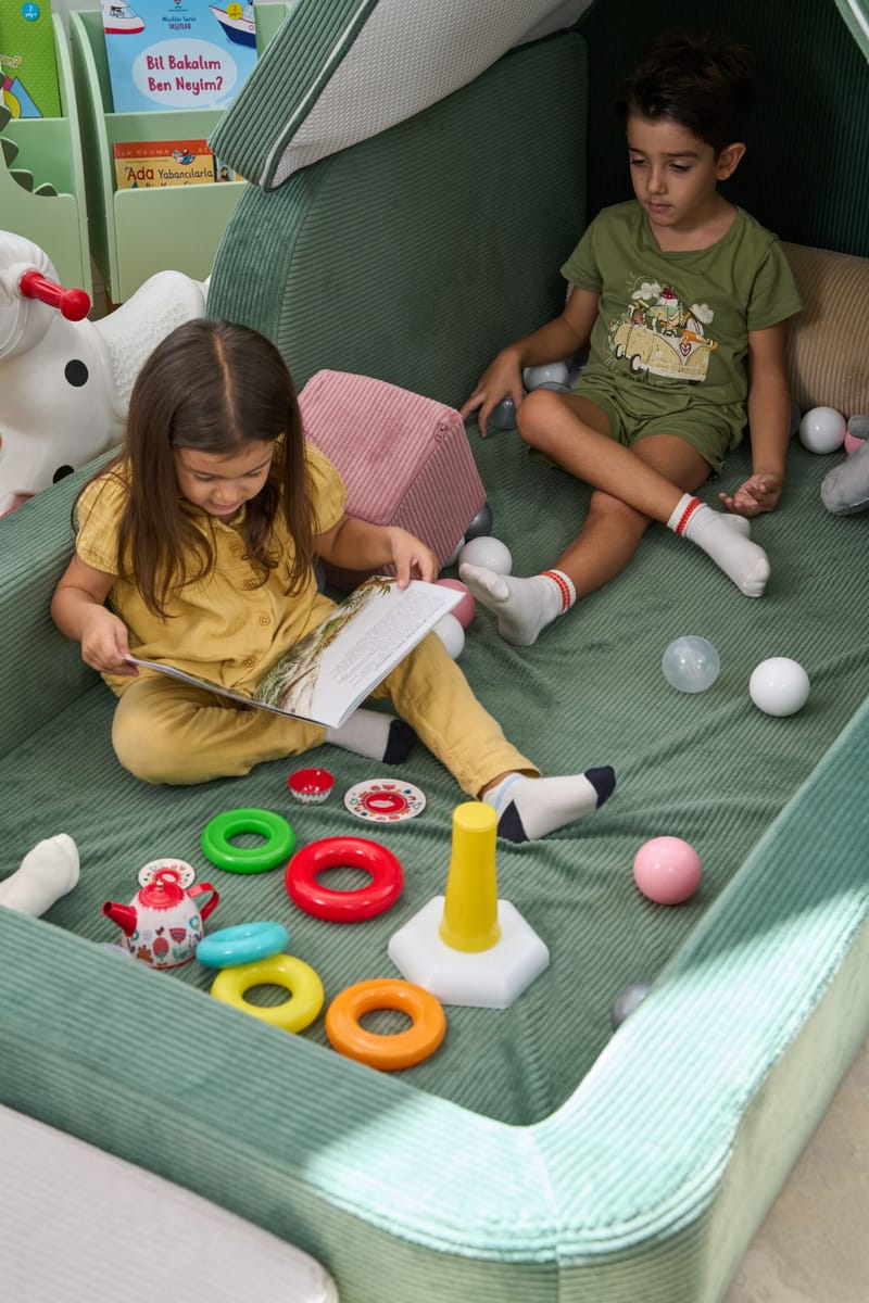 Barneseng Atelier Del Sofa Funbed Enkel (90 x 90 x 210 cm) Grønn - Grønn - Møbler - Barnemøbler - Barneseng & Juniorseng