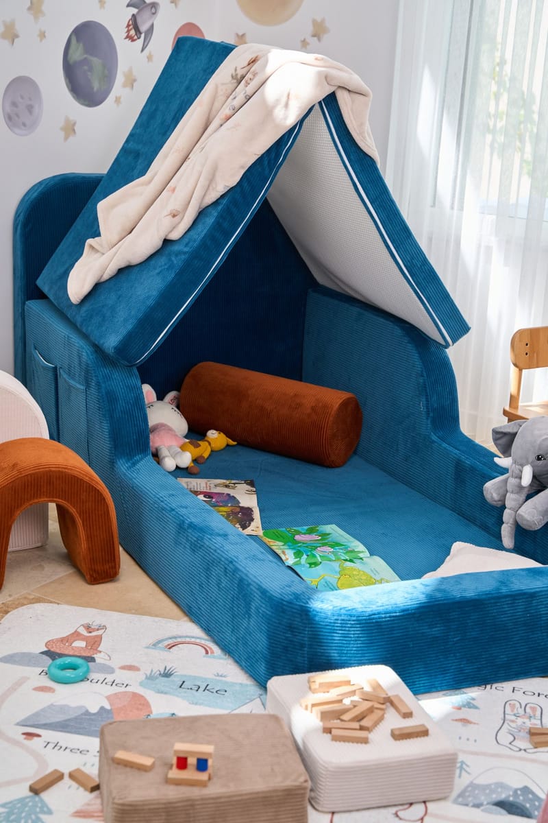 Barneseng Atelier Del Sofa Funbed Enkel (90 x 90 x 210 cm) Indigo - Indigo - Møbler - Barnemøbler - Barneseng & Juniorseng