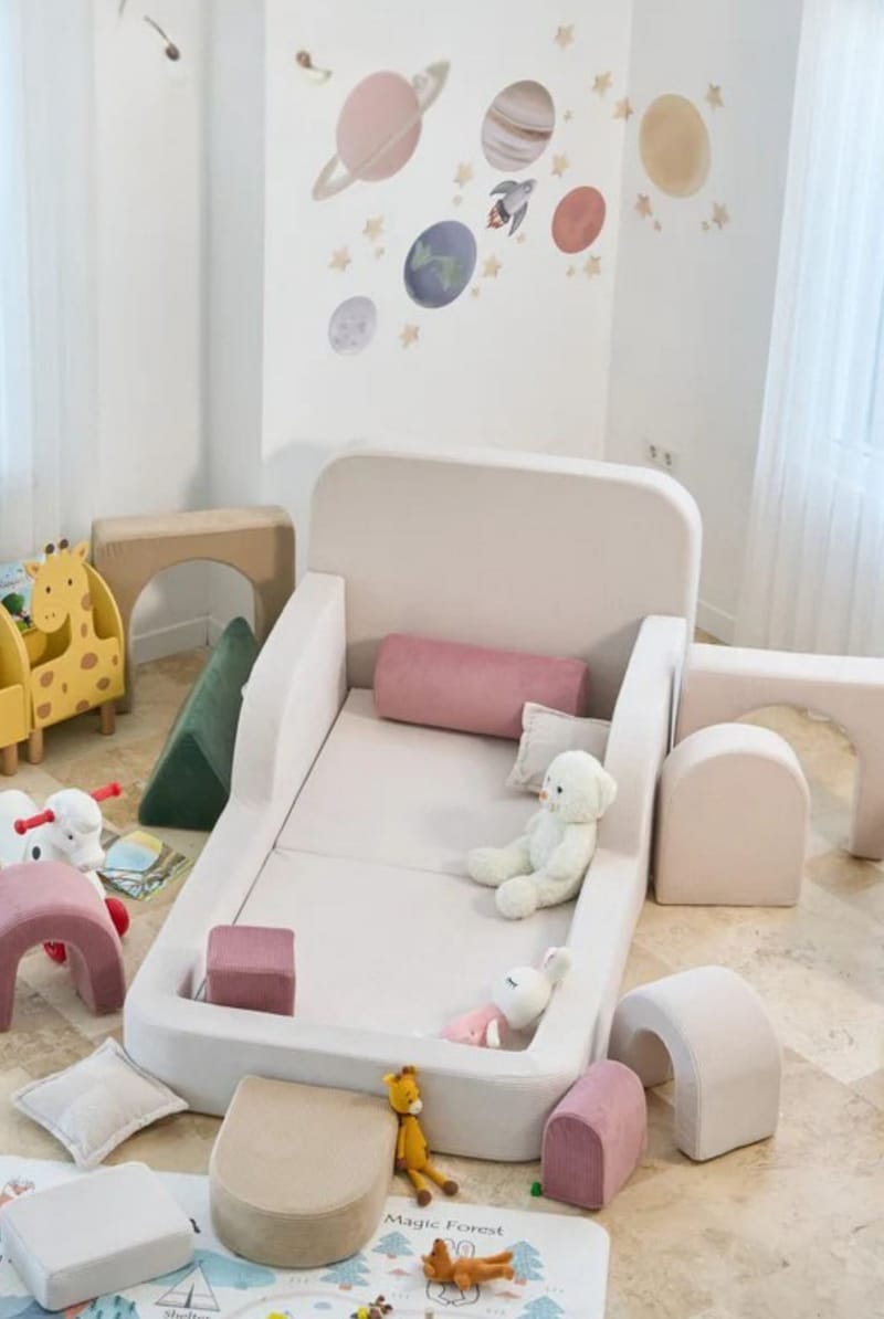 Barneseng Atelier Del Sofa Funbed Enkel (90 x 90 x 210 cm) Krem - Krem - Møbler - Barnemøbler - Barneseng & Juniorseng