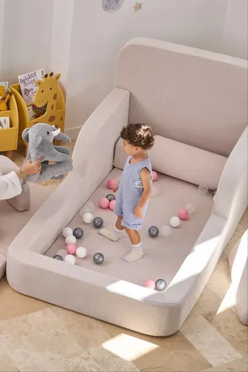 Barneseng Atelier Del Sofa Funbed Enkel (90 x 90 x 210 cm) Krem - Krem - Møbler - Barnemøbler - Barneseng & Juniorseng