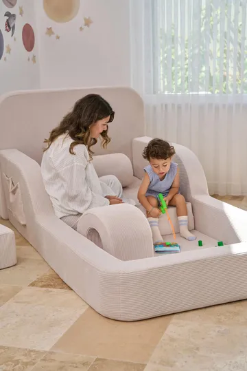 Barneseng Atelier Del Sofa Funbed Enkel (90 x 90 x 210 cm) Krem - Krem - Møbler - Barnemøbler - Barneseng & Juniorseng