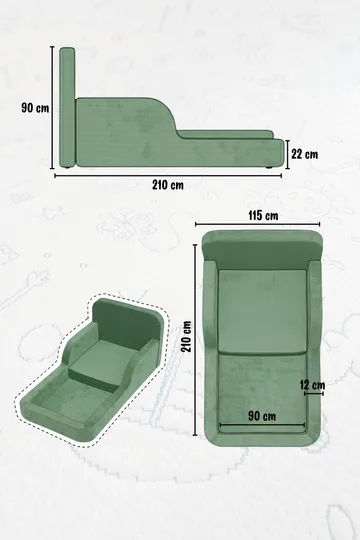 Barneseng Atelier Del Sofa Funbed Enkel (90 x 90 x 210 cm) Krem - Krem - M øbler - Barnemøbler - Barneseng & Juniorseng
