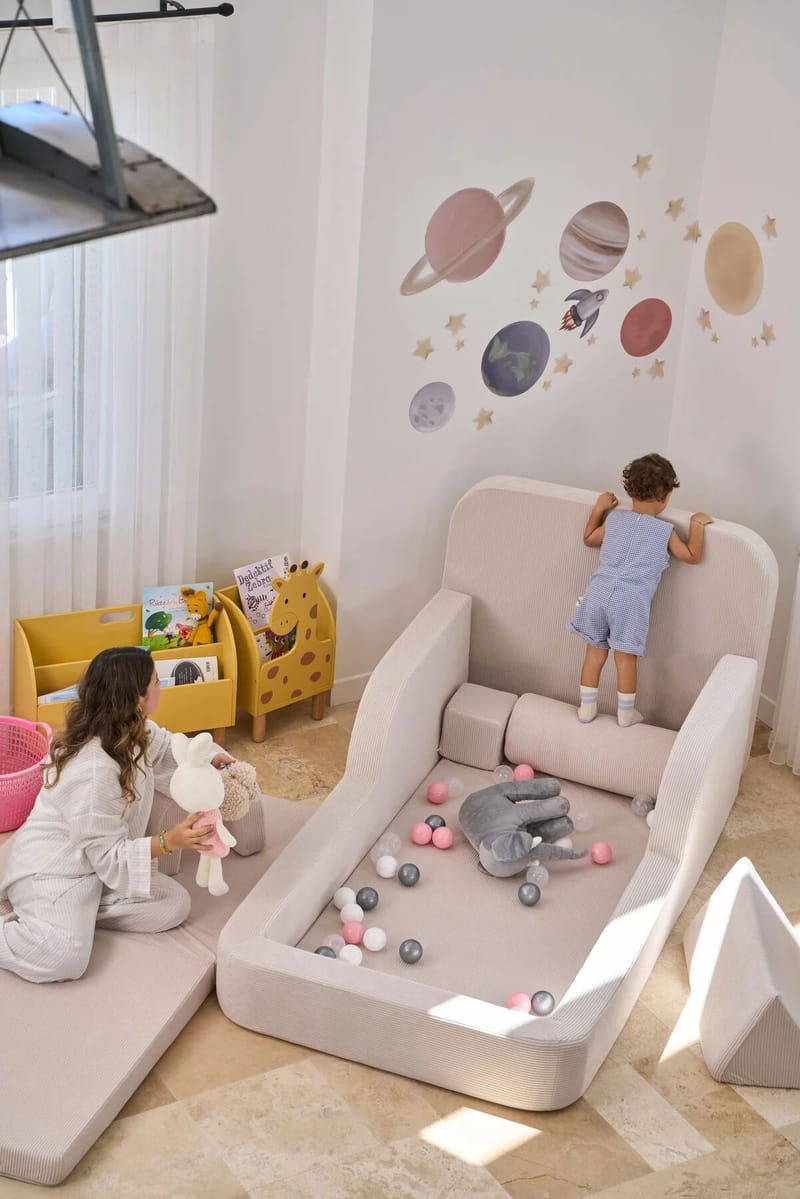 Barneseng Atelier Del Sofa Funbed Enkel (90 x 90 x 210 cm) Krem - Krem - Møbler - Barnemøbler - Barneseng & Juniorseng
