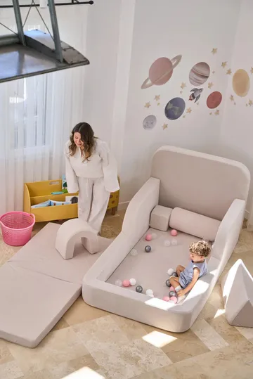 Barneseng Atelier Del Sofa Funbed Enkel (90 x 90 x 210 cm) Krem - Krem - Møbler - Barnemøbler - Barneseng & Juniorseng