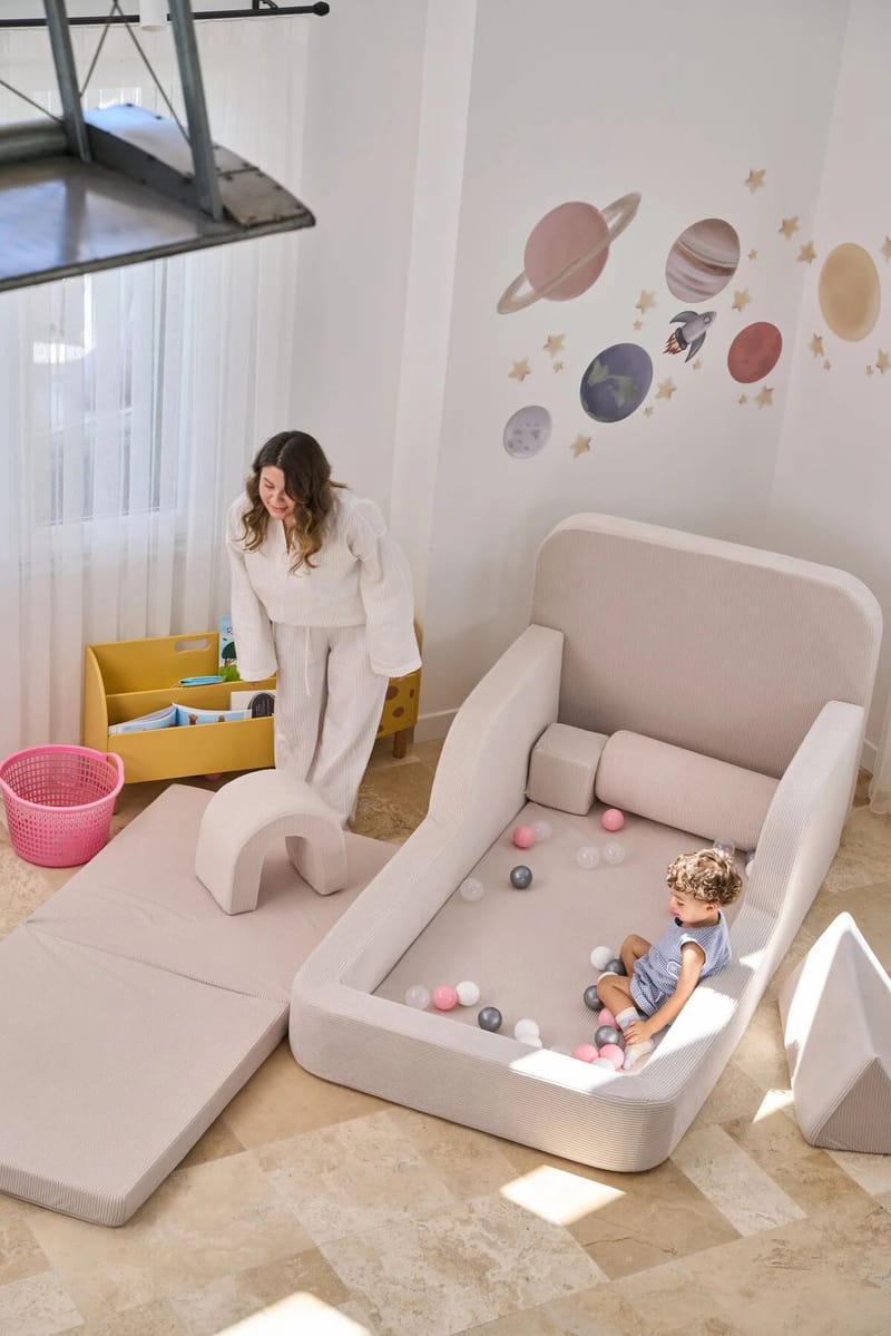 Barneseng Atelier Del Sofa Funbed Enkel (90 x 90 x 210 cm) Krem - Krem - Møbler - Barnemøbler - Barneseng & Juniorseng