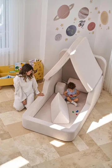 Barneseng Atelier Del Sofa Funbed Enkel (90 x 90 x 210 cm) Krem - Krem - Møbler - Barnemøbler - Barneseng & Juniorseng