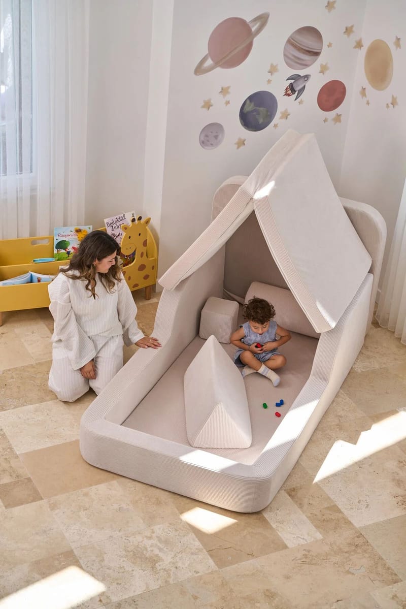 Barneseng Atelier Del Sofa Funbed Enkel (90 x 90 x 210 cm) Krem - Krem - Møbler - Barnemøbler - Barneseng & Juniorseng