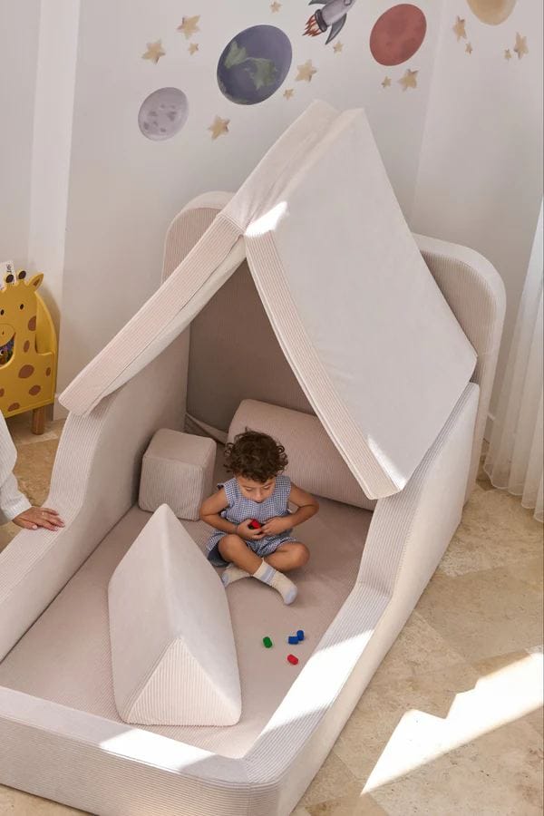 Barneseng Atelier Del Sofa Funbed Enkel (90 x 90 x 210 cm) Krem - Krem - Møbler - Barnemøbler - Barneseng & Juniorseng