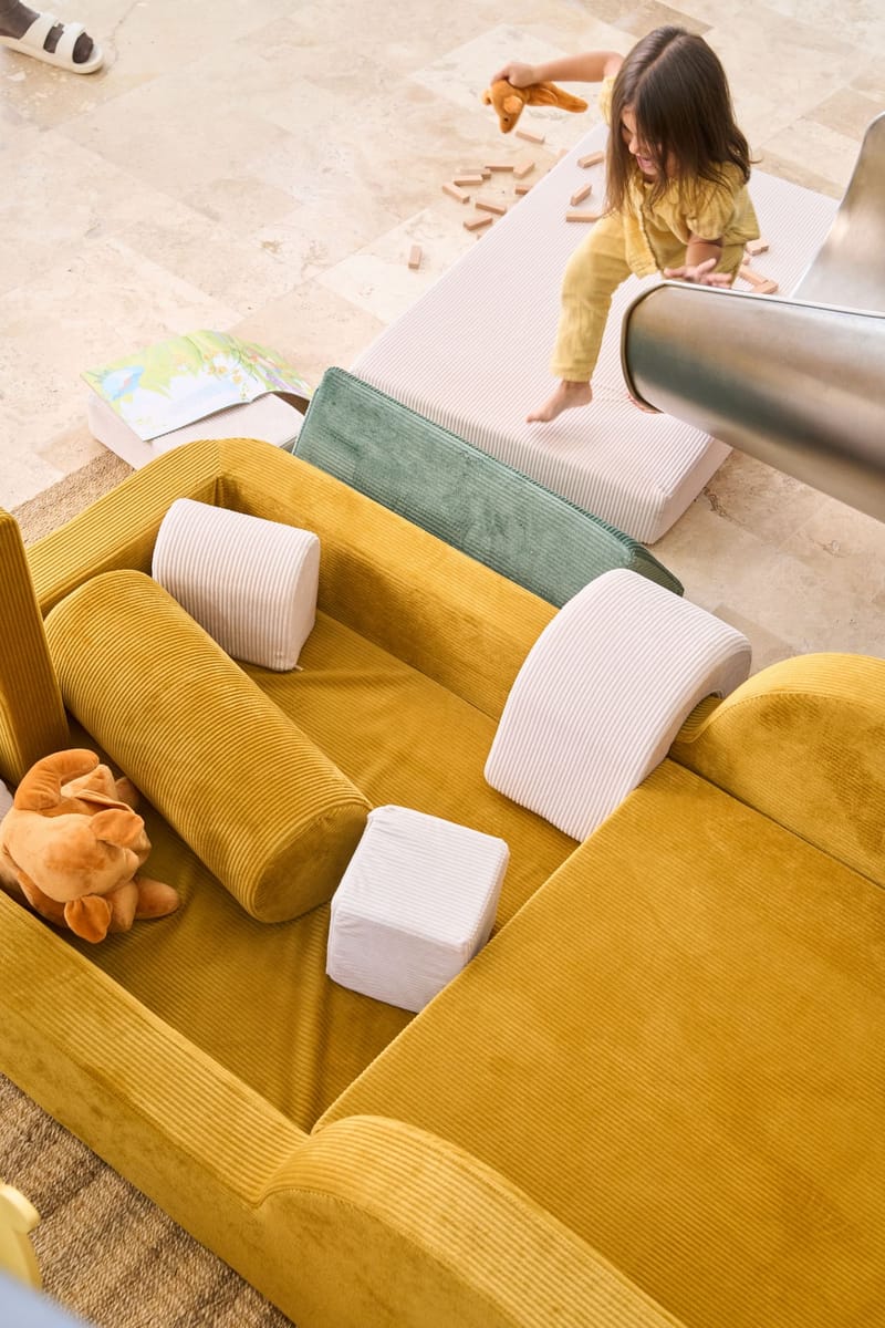 Barneseng Atelier Del Sofa Funbed Enkel (90 x 90 x 210 cm) Sennepsgul - Sennepsgul - Møbler - Barnemøbler - Barneseng & Juniorseng