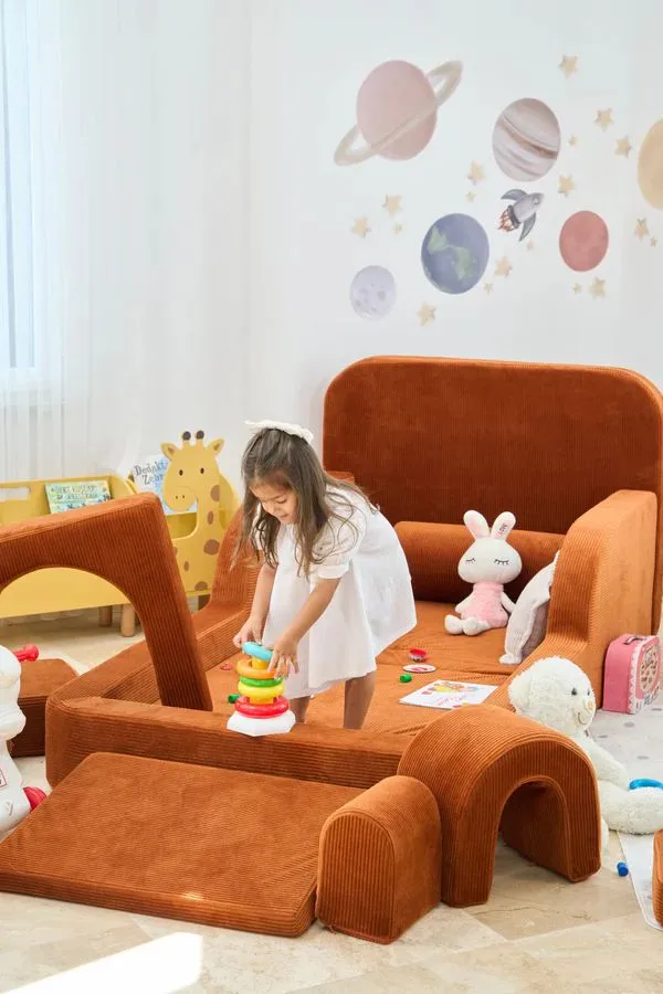 Barneseng Atelier Del Sofa Funbed Enkel (90 x 90 x 210 cm) Tile Red - Tile Red - Møbler - Barnemøbler - Barneseng & Juniorseng