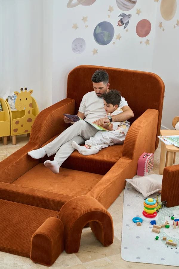 Barneseng Atelier Del Sofa Funbed Enkel (90 x 90 x 210 cm) Tile Red - Tile Red - Møbler - Barnemøbler - Barneseng & Juniorseng