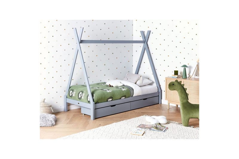 Barneseng med skuffer Devay - Grå - Møbler - Barnemøbler - Barneseng & Juniorseng - Husseng