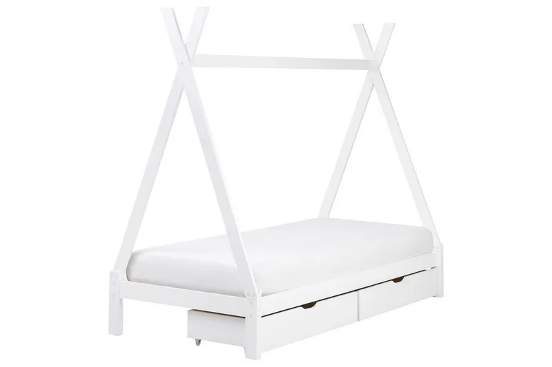 Barneseng med skuffer Devay - Hvit - Møbler - Barnemøbler - Barneseng & Juniorseng - Husseng