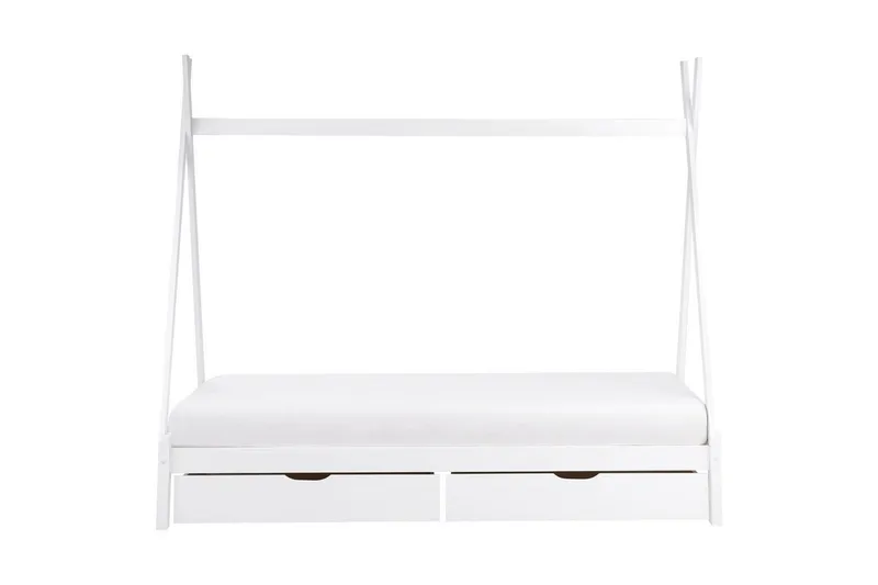 Barneseng med skuffer Devay - Hvit - Møbler - Barnemøbler - Barneseng & Juniorseng - Husseng